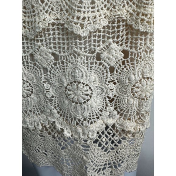 NorthStyle Lace Layered Resort Shift Dress Size XL Beige Cotton - Picture 9 of 16